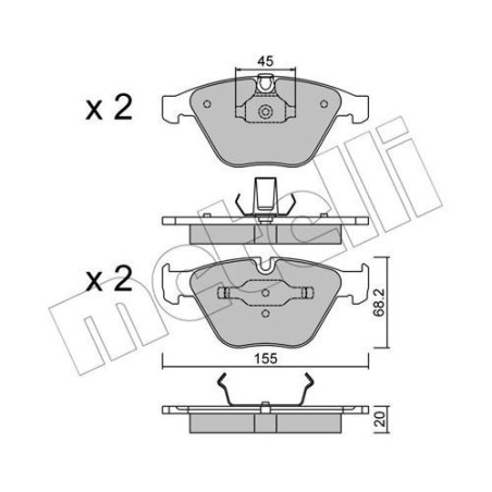 METELLI 22-0558-4 Klocki hamulcowe Przód dla