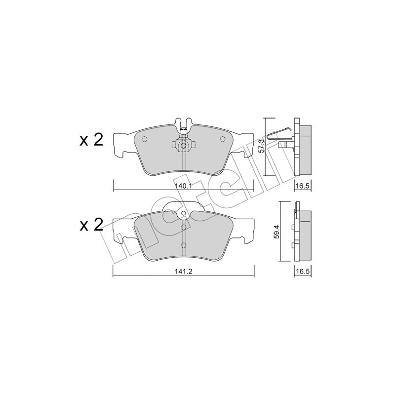 METELLI 22-0568-0 Brzdové platničky Zadné pre
