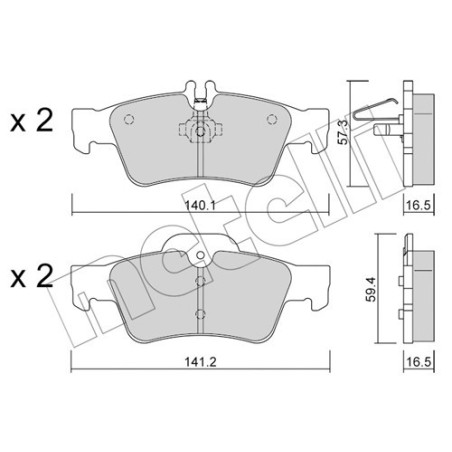 METELLI 22-0568-0 Plaquettes de frein Arrière pour