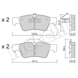 METELLI 22-0568-1 Brake Pad Set Rear for