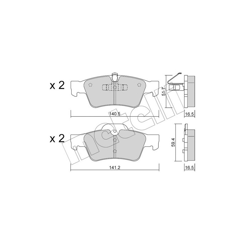 METELLI 22-0568-1 Pastillas de freno Trasero para