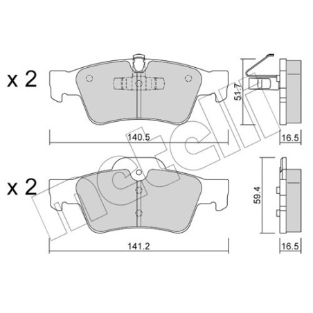 METELLI 22-0568-1 Pastillas de freno Trasero para