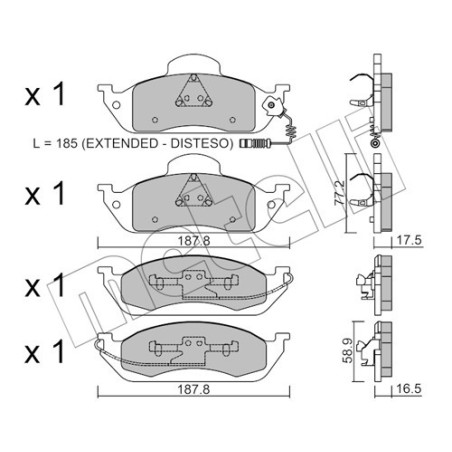 METELLI 22-0569-0 Brake Pads Set