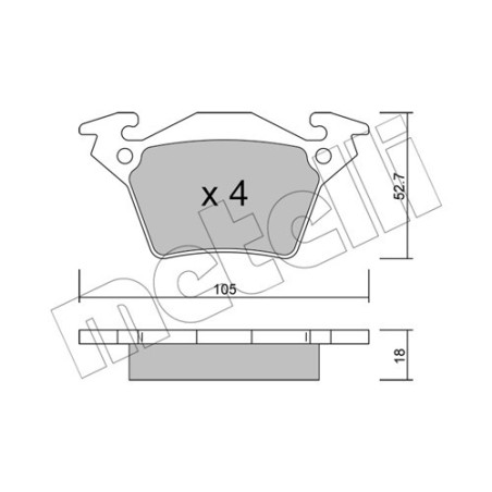 METELLI 22-0574-0 Brzdové platničky Zadné pre