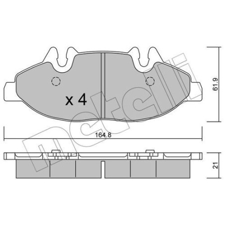 METELLI 22-0575-0 Brzdové platničky Predné pre