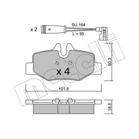 METELLI 22-0576-0K Pastillas de freno Trasero para