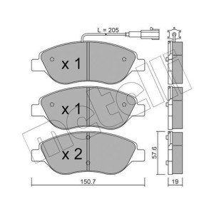 METELLI 22-0577-0 Pastillas de freno Delantero para