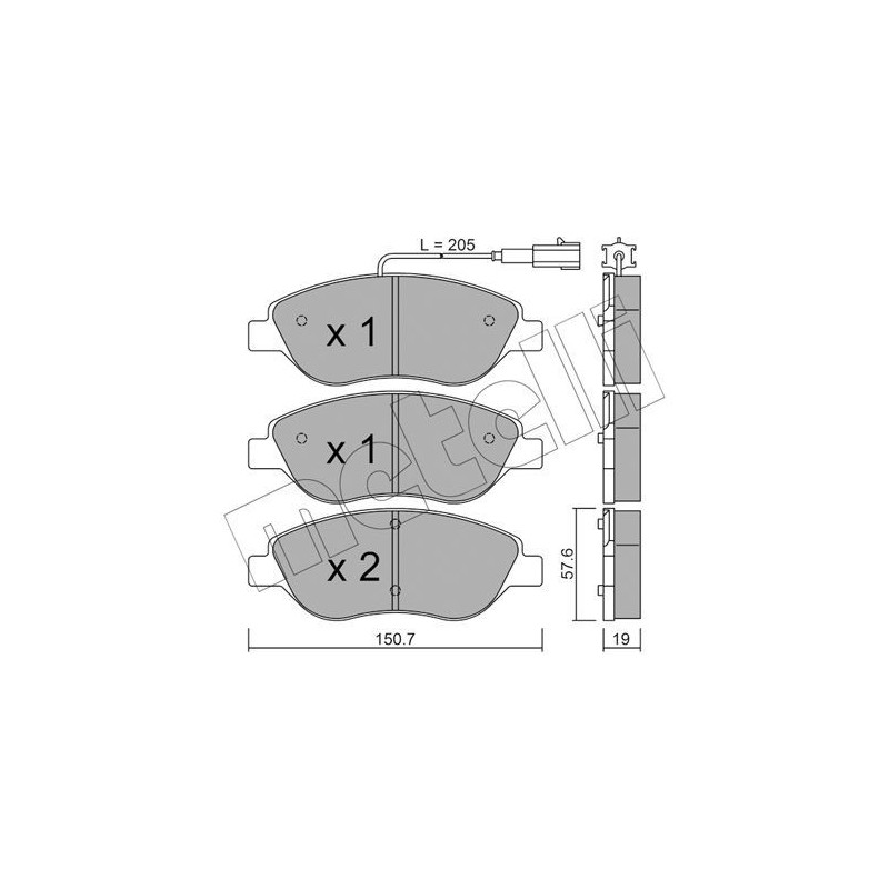 METELLI 22-0577-0 Klocki hamulcowe Przód dla