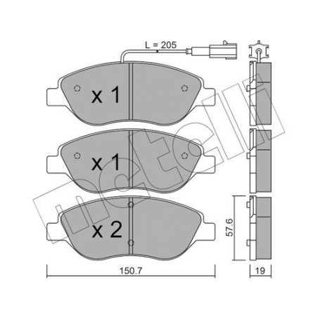 METELLI 22-0577-0 Pastiglie freno Anteriore per