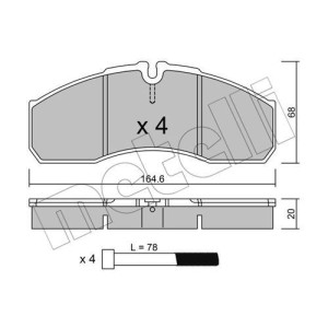 METELLI 22-0578-5 Brzdové platničky Predné pre