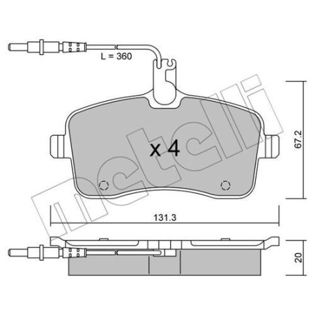 METELLI 22-0600-0 Pastillas de freno Delantero para