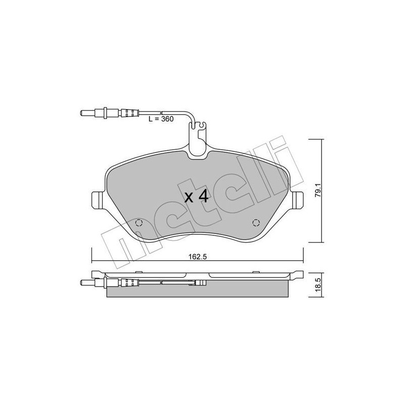 METELLI 22-0601-0 Klocki hamulcowe Przód dla