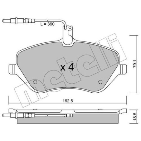 METELLI 22-0601-0 Klocki hamulcowe Przód dla