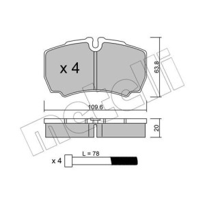 METELLI 22-0604-0 Plaquettes de frein Arrière pour