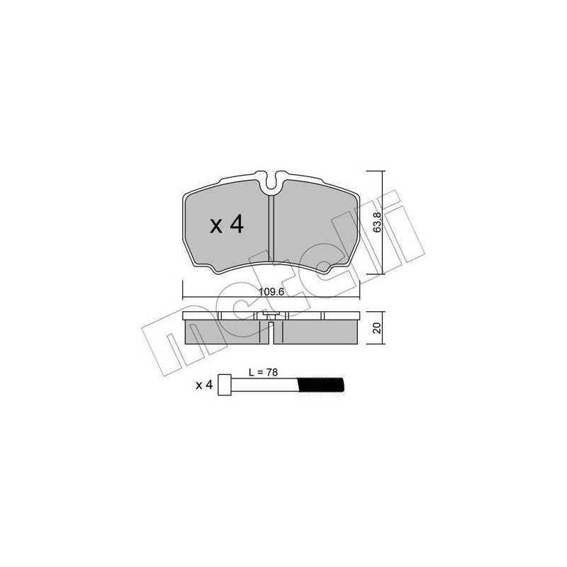 METELLI 22-0604-0 Bremsbeläge Hinten für