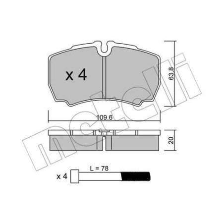 METELLI 22-0604-0 Bremsbeläge Hinten für