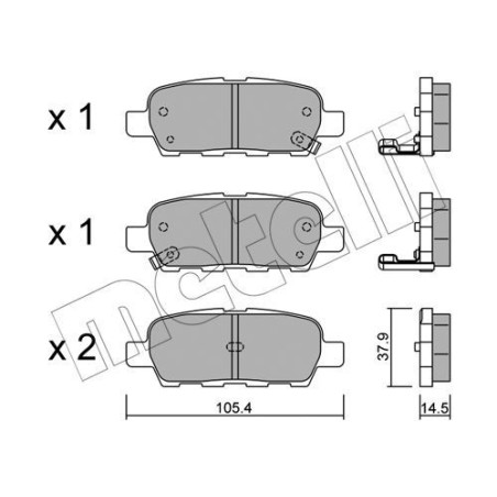 METELLI 22-0612-0 Klocki hamulcowe Tył dla