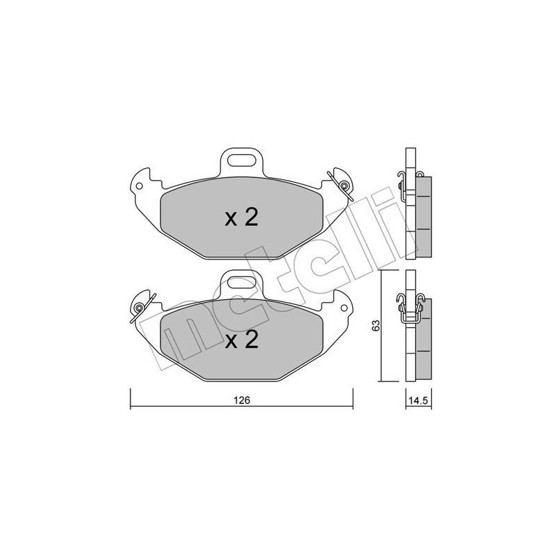 METELLI 22-0634-0 Brzdové platničky Zadné pre
