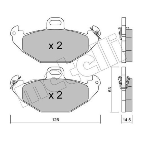 METELLI 22-0634-0 Brake Pads Set Rear for