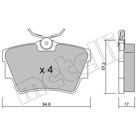 METELLI 22-0635-0 Klocki hamulcowe Tył dla