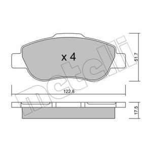 METELLI 22-0638-0 Brzdové platničky Predné pre