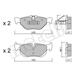 METELLI 22-0642-0 Brake Pads Set Rear for