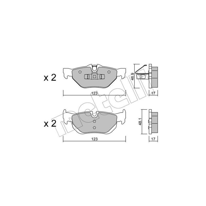 METELLI 22-0642-0 Brzdové platničky Zadné pre