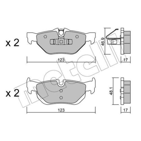 METELLI 22-0642-0 Plaquettes de frein Arrière pour