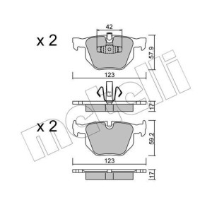 METELLI 22-0643-0 Brzdové platničky Zadné pre