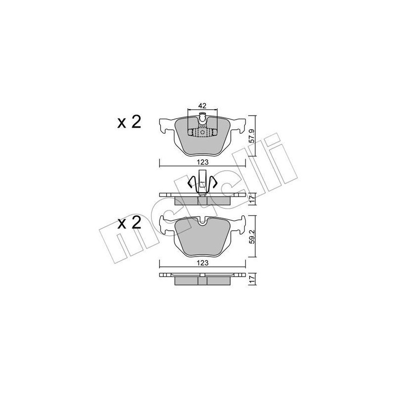 METELLI 22-0643-0 Brake Pads Set Rear for