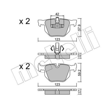 METELLI 22-0643-0 Pastiglie freno Posteriore per
