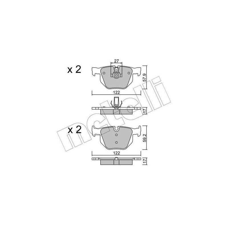 METELLI 22-0644-0 Brzdové platničky Zadné pre