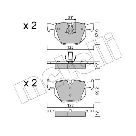 METELLI 22-0644-0 Brake Pads Set Rear for