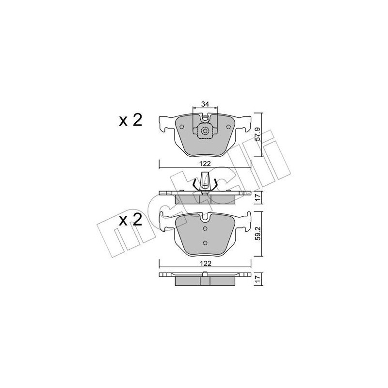 METELLI 22-0644-4 Plaquettes de frein Arrière pour