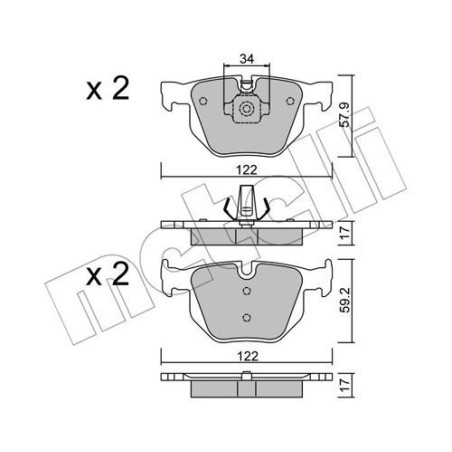 METELLI 22-0644-4 Brzdové platničky Zadné pre
