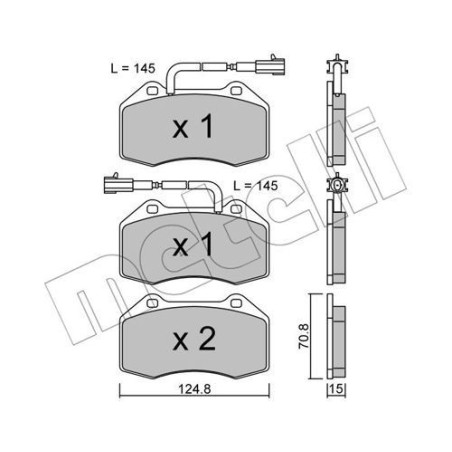 METELLI 22-0651-2 Brzdové platničky Predné pre