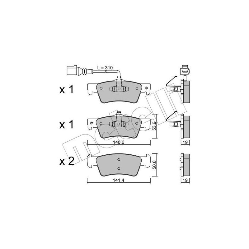 METELLI 22-0661-1 Plaquettes de frein Arrière pour