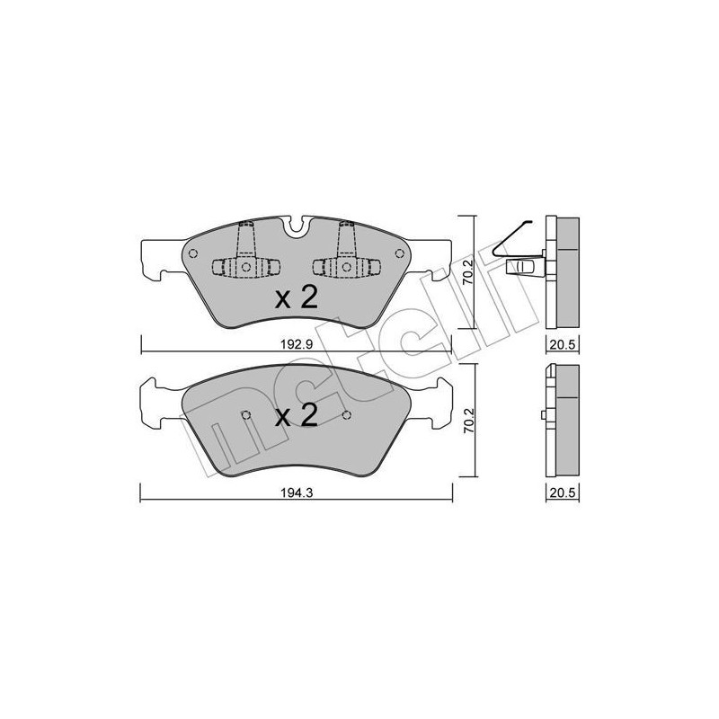 METELLI 22-0670-0 Bremsbeläge Vorne für