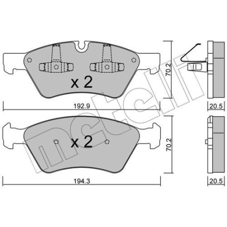 METELLI 22-0670-0 Klocki hamulcowe Przód dla