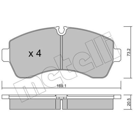 METELLI 22-0673-0 Brzdové platničky Predné pre