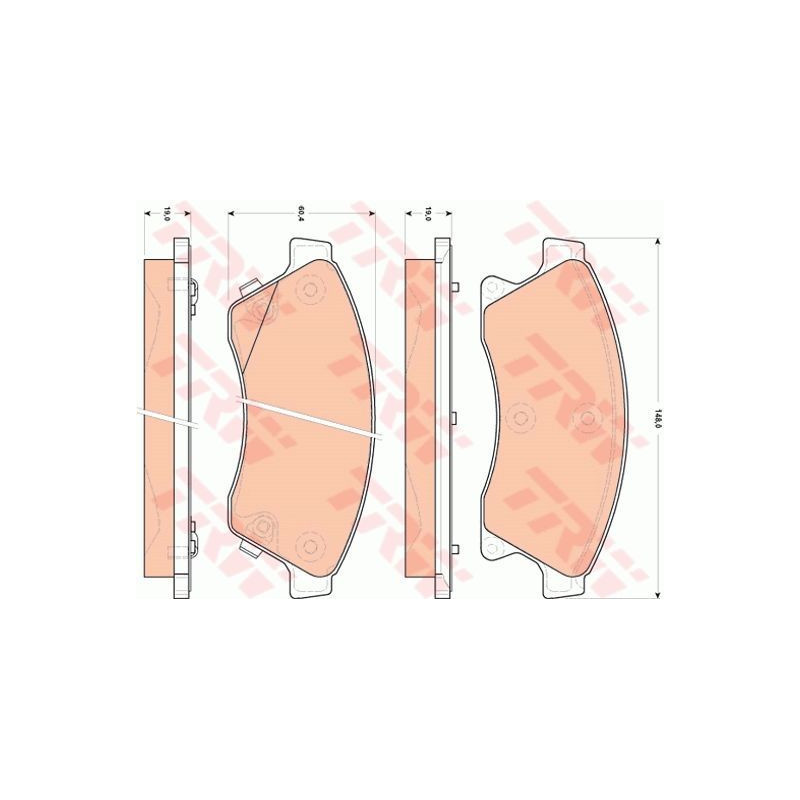 Brzdové destičky Přední pro Chevrolet Opel Vauxhall TRW GDB1843