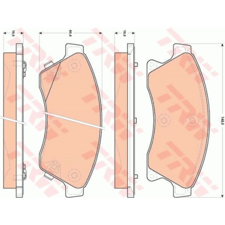 Pastillas de freno Delantero para Chevrolet Opel Vauxhall TRW GDB1843