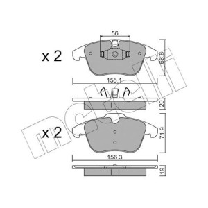 METELLI 22-0675-0 Brake Pads Set Front for Ford Land Rover MG Volvo