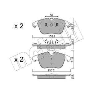 METELLI 22-0675-3 Bremsbeläge Vorne für