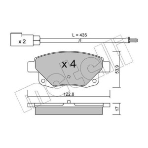 METELLI 22-0681-0 Klocki hamulcowe Tył dla