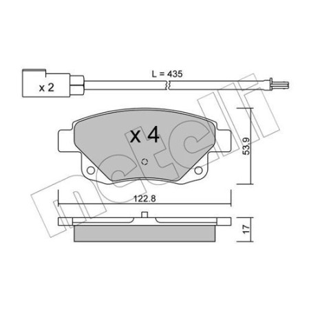 METELLI 22-0681-0 Brzdové platničky Zadné pre