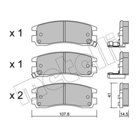 METELLI 22-0697-0 Klocki hamulcowe Tył dla