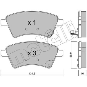 METELLI 22-0702-0 Pastillas de freno Delantero para