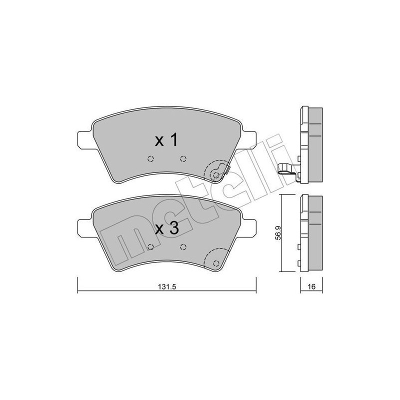 METELLI 22-0702-0 Bremsbeläge Vorne für