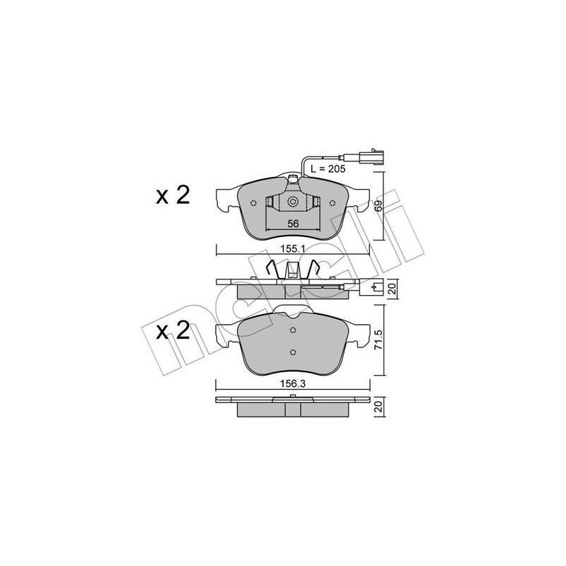 METELLI 22-0703-0 Brake Pads Set Front for